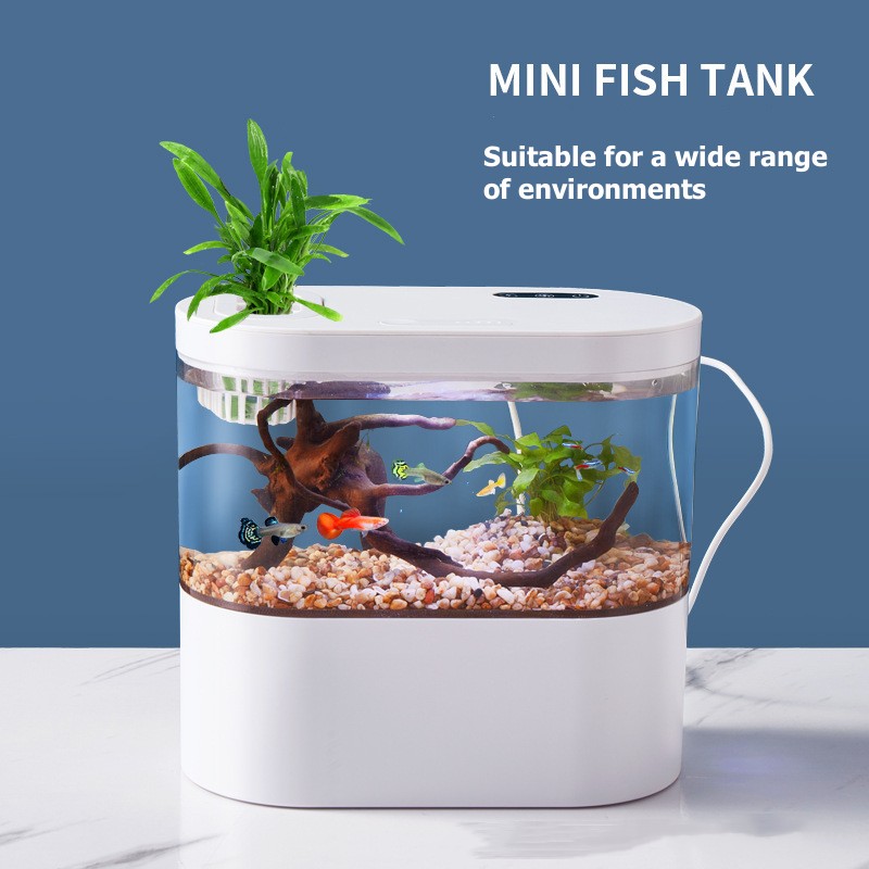 Aquarium Goldfish - Mini Desktop Aquarium Fish Tank with