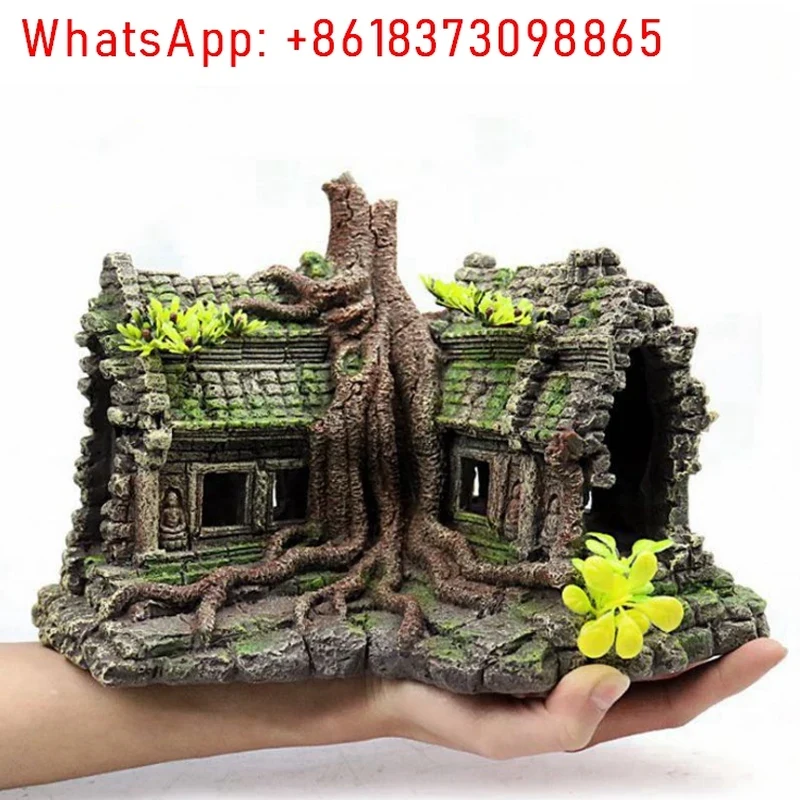 Aquarium Fish And Supplies - Resin Tree House Wooden Aquarium Beautification