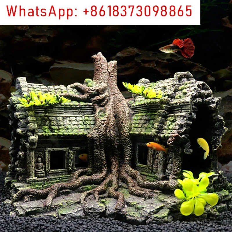 Resin Tree House Wooden Aquari - Aquarium Fish And Supplies review and price
