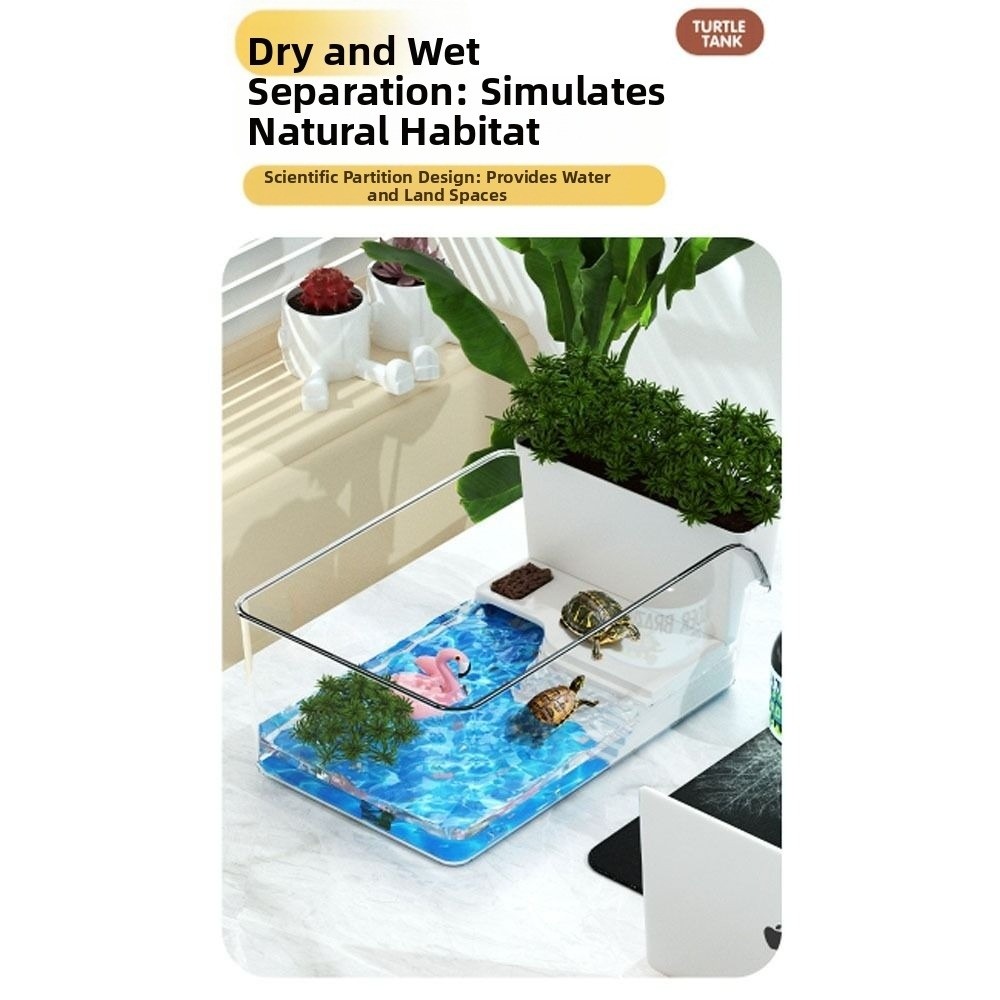 Transparent Turtle Tank with B - Aquarium Goldfish review and price